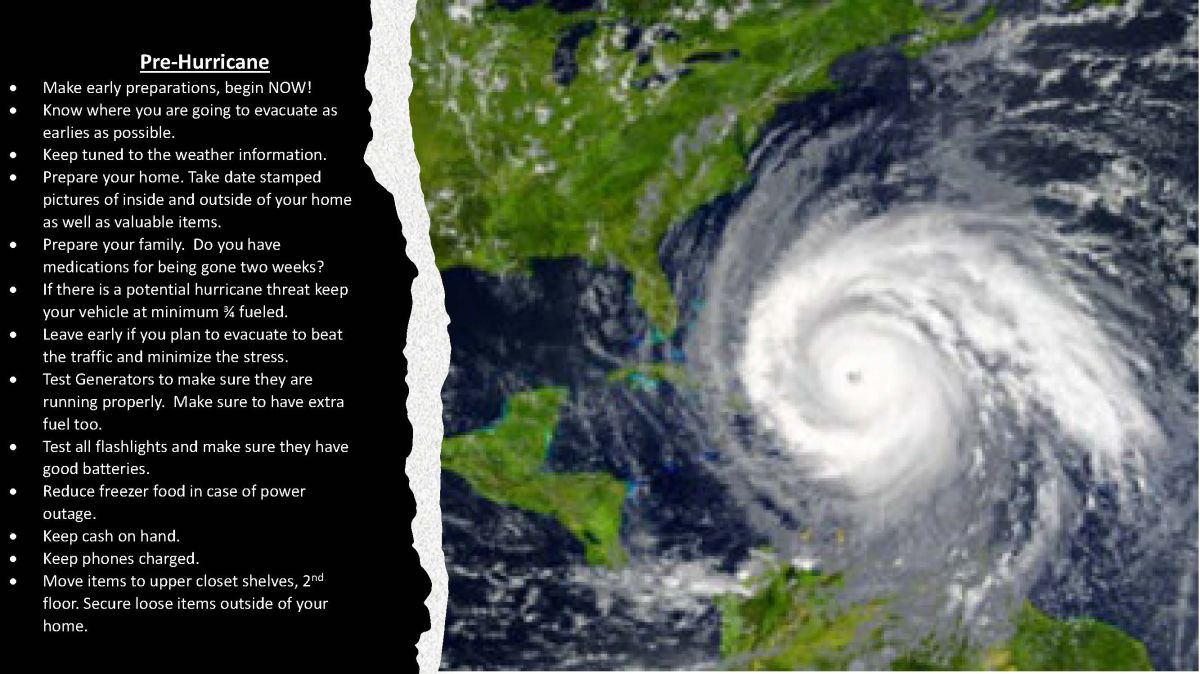 Pre-Hurricane Checklist