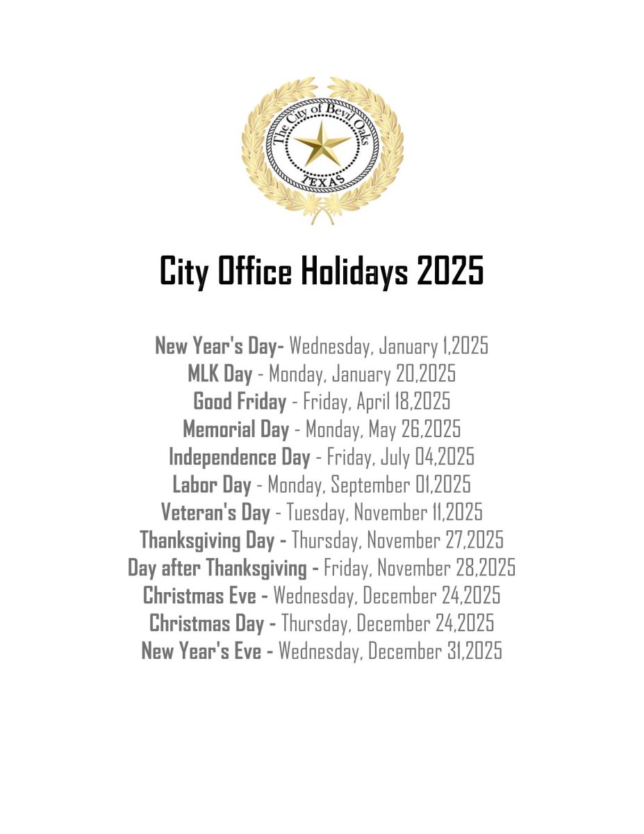 City Office Holiday Schedule