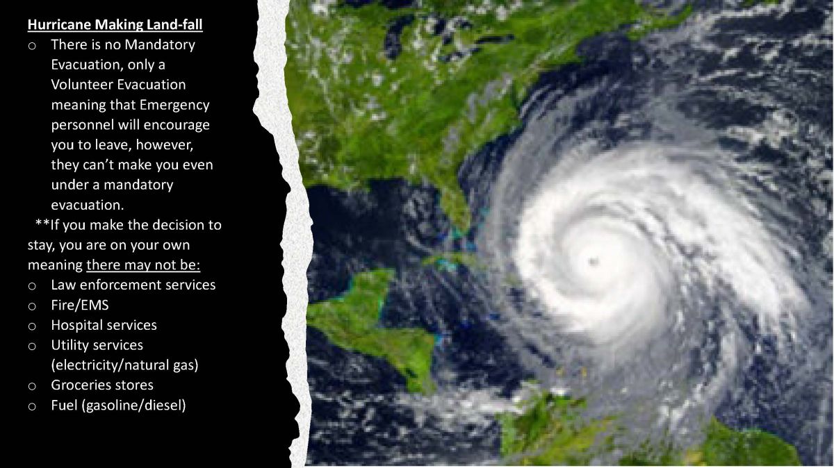 Hurricane making landfall